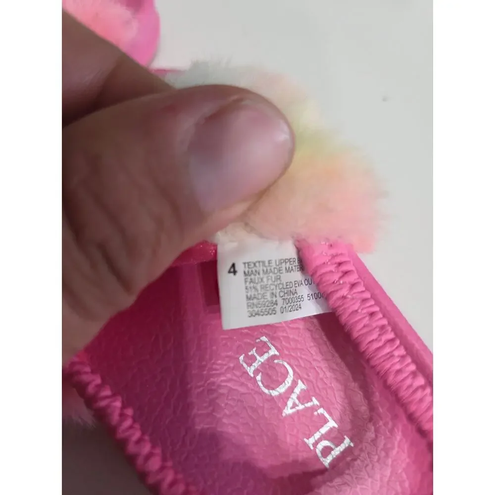 Fuzzy Rainbow Faux Fur Slides - The Children's Place - Toddler 4